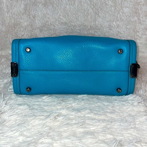 Coach Swagger 27 Turquoise Satchel Crossbody Purse Shoulder Bag & Wallet Set - Picture 10 of 17
